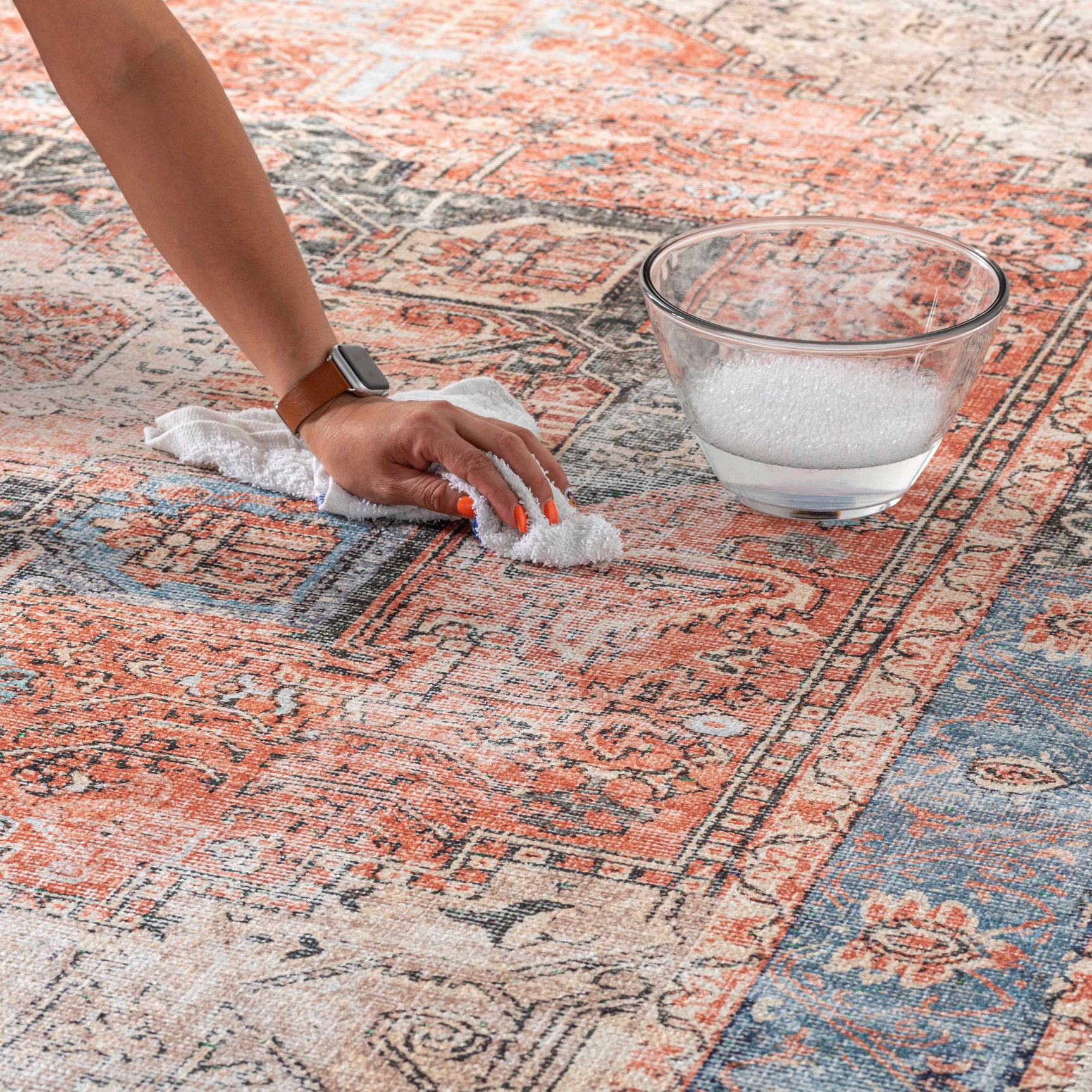 Rosman Distressed Washable Area Rug - Ornate Home
