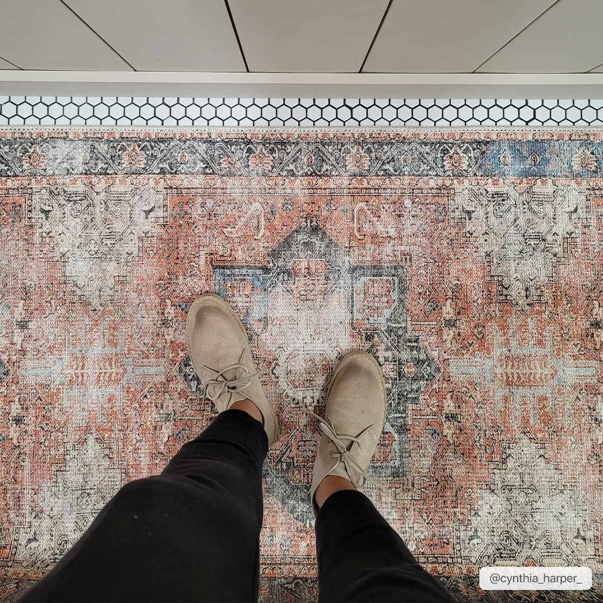 Rosman Distressed Washable Rug - Ornate Home