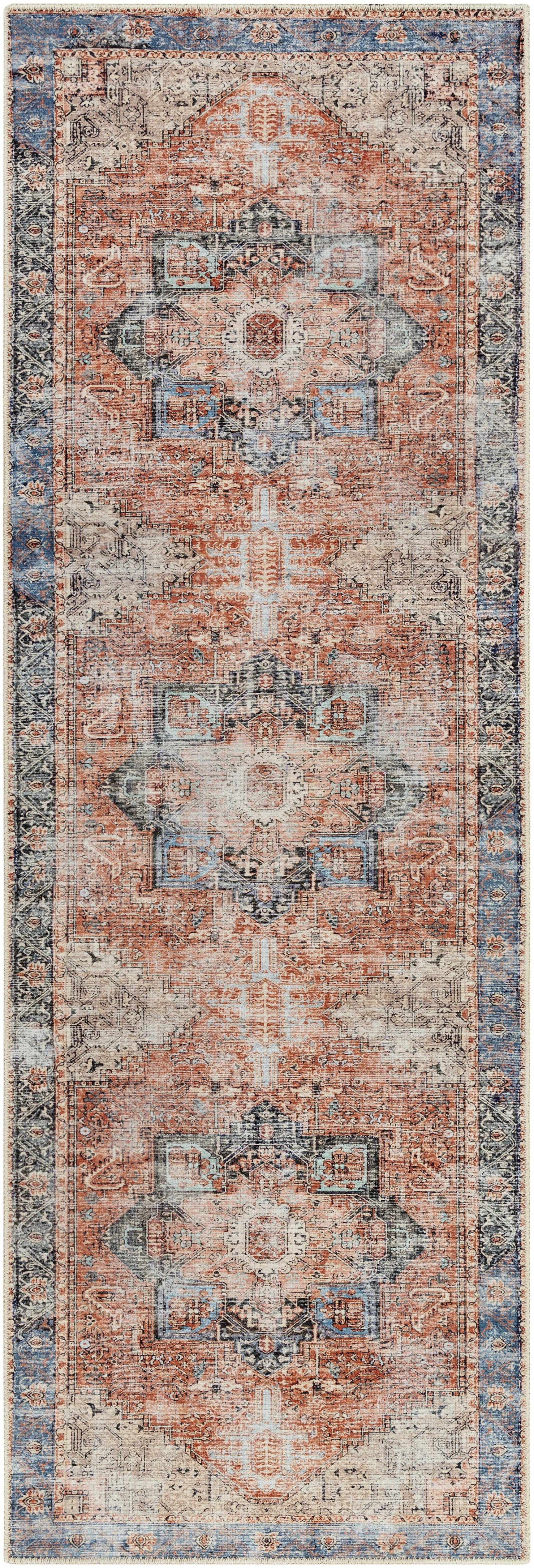 Rosman Distressed Washable Rug - Ornate Home