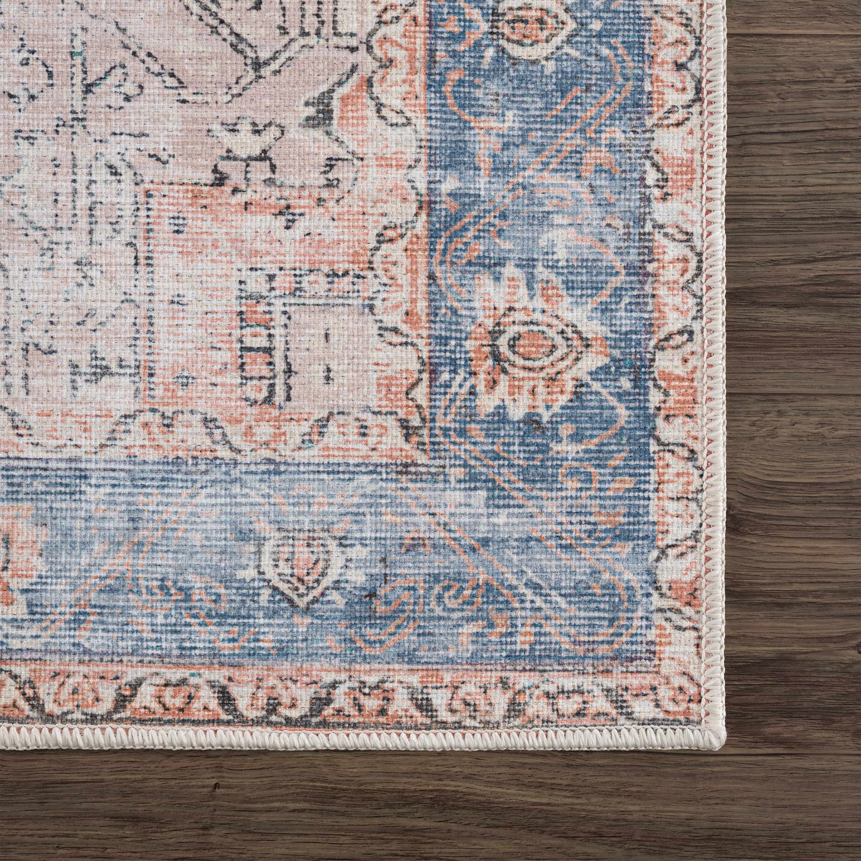 Rosman Distressed Washable Rug - Ornate Home