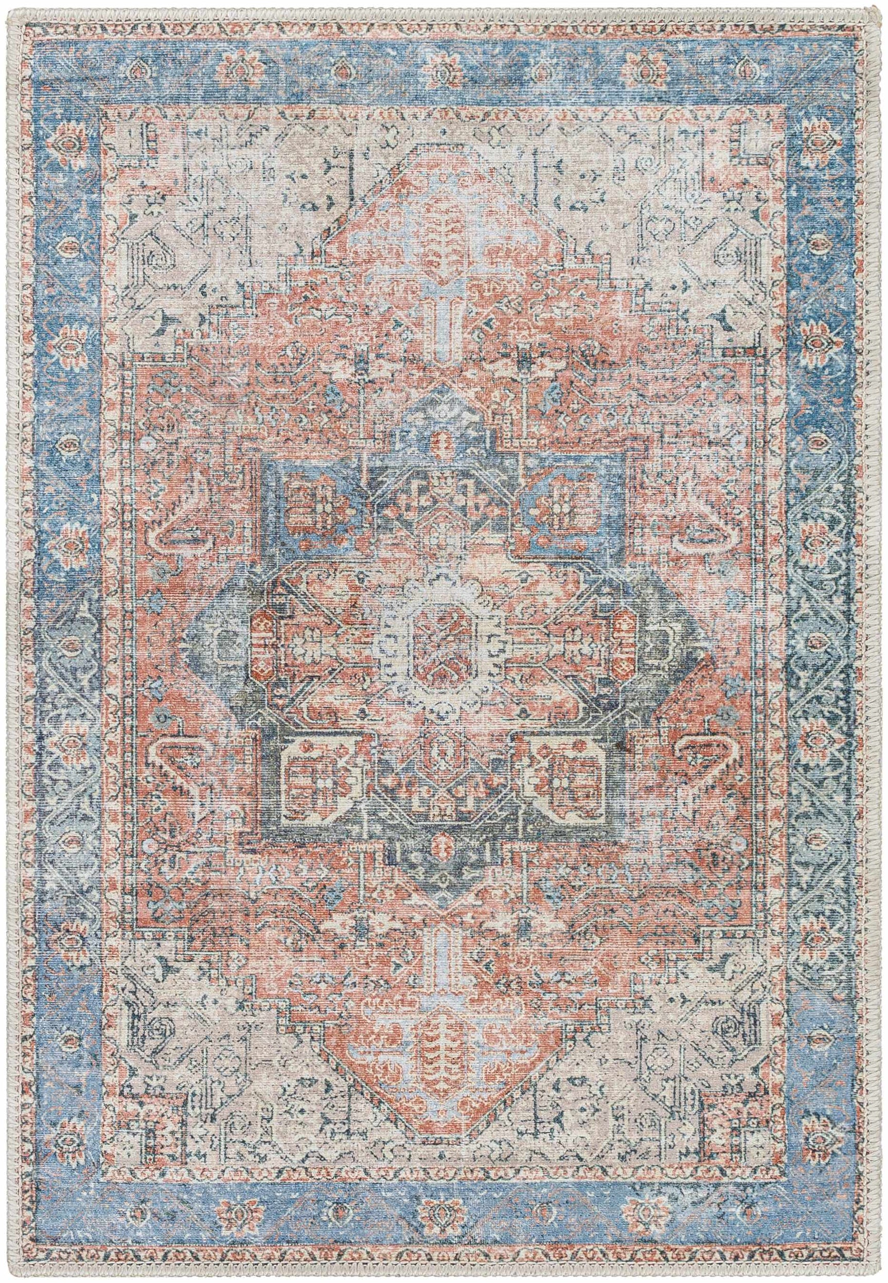 Rosman Distressed Washable Rug - Ornate Home