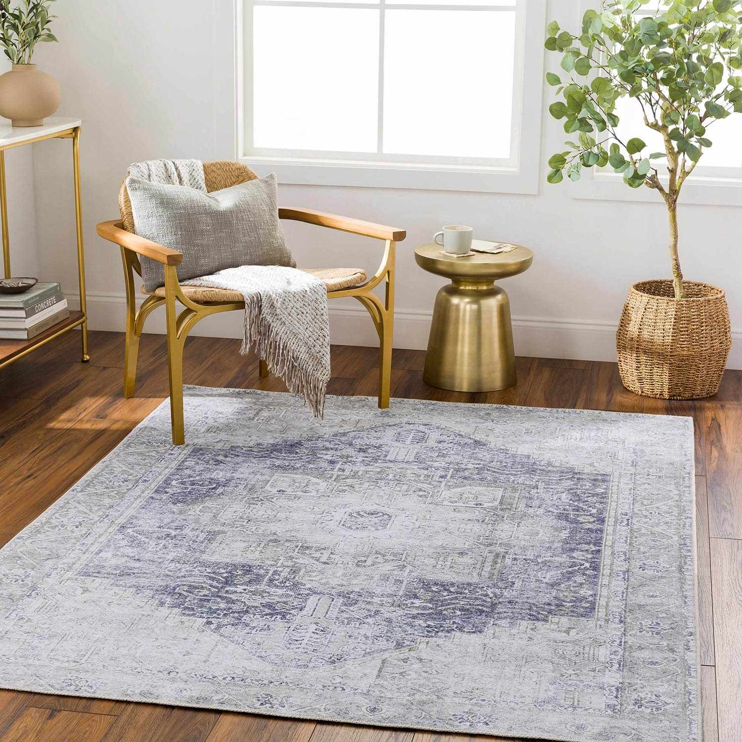 Rosman Olive Washable Rug - Clearance - Ornate Home