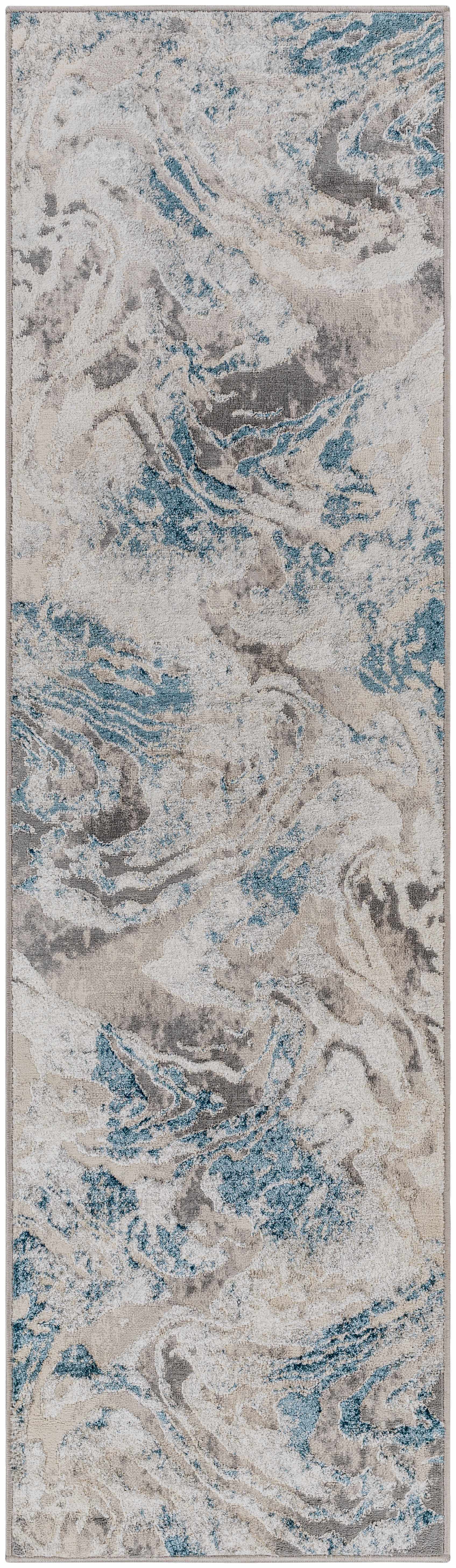 Rosthern Blue Marble Rug - Clearance - Ornate Home