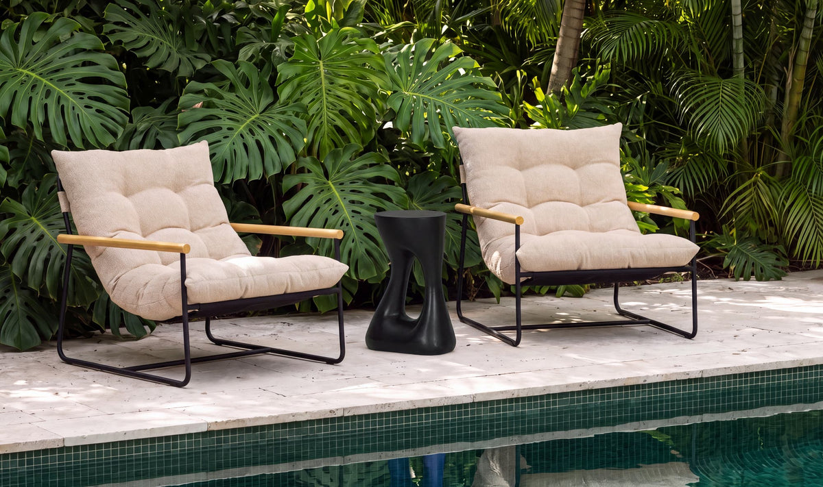 Rothko Black Tall Outdoor Side Table - Ornate Home
