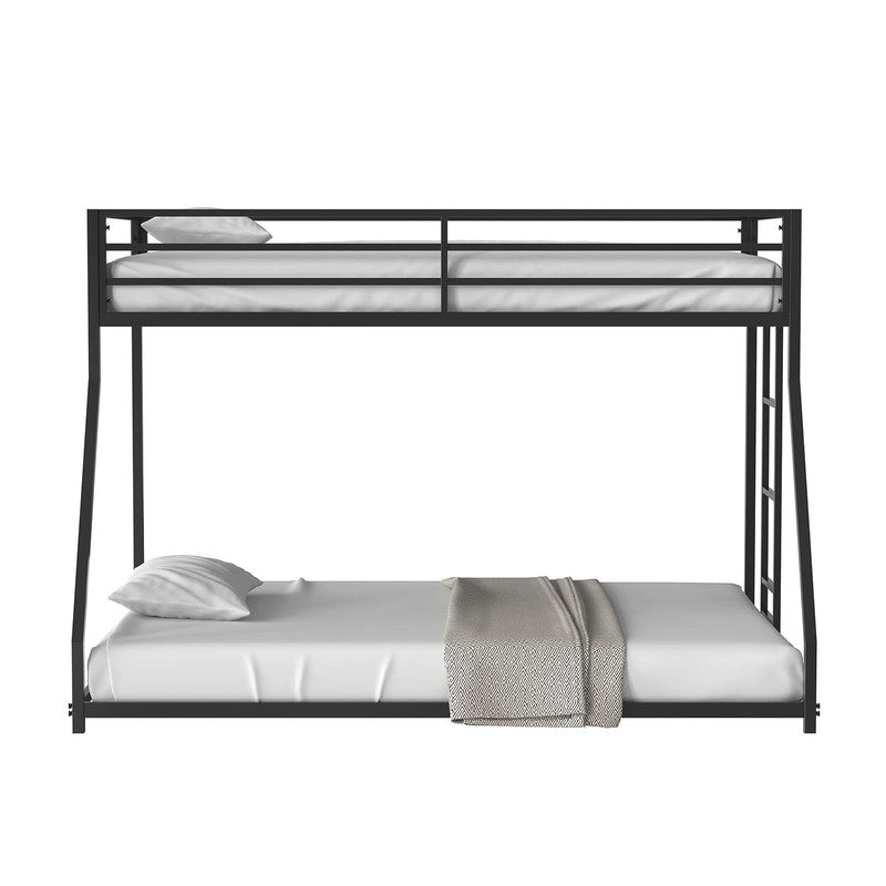 Rothwell Matte Black Twin/Full Metal Bunk Bed - Ornate Home