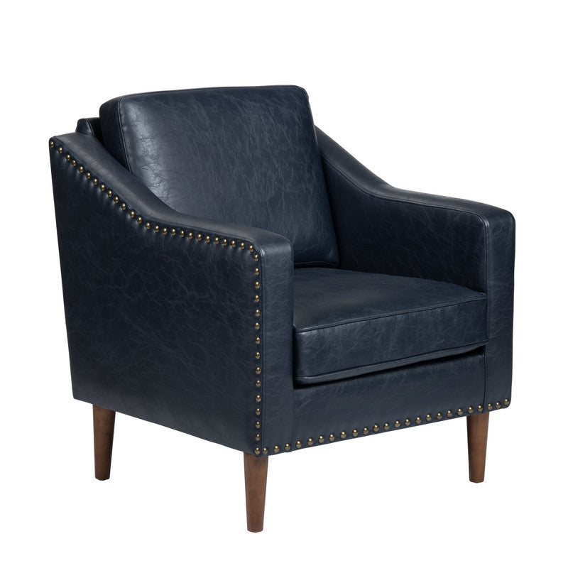 Rothwell Navy/Brown Accent Chair - Ornate Home