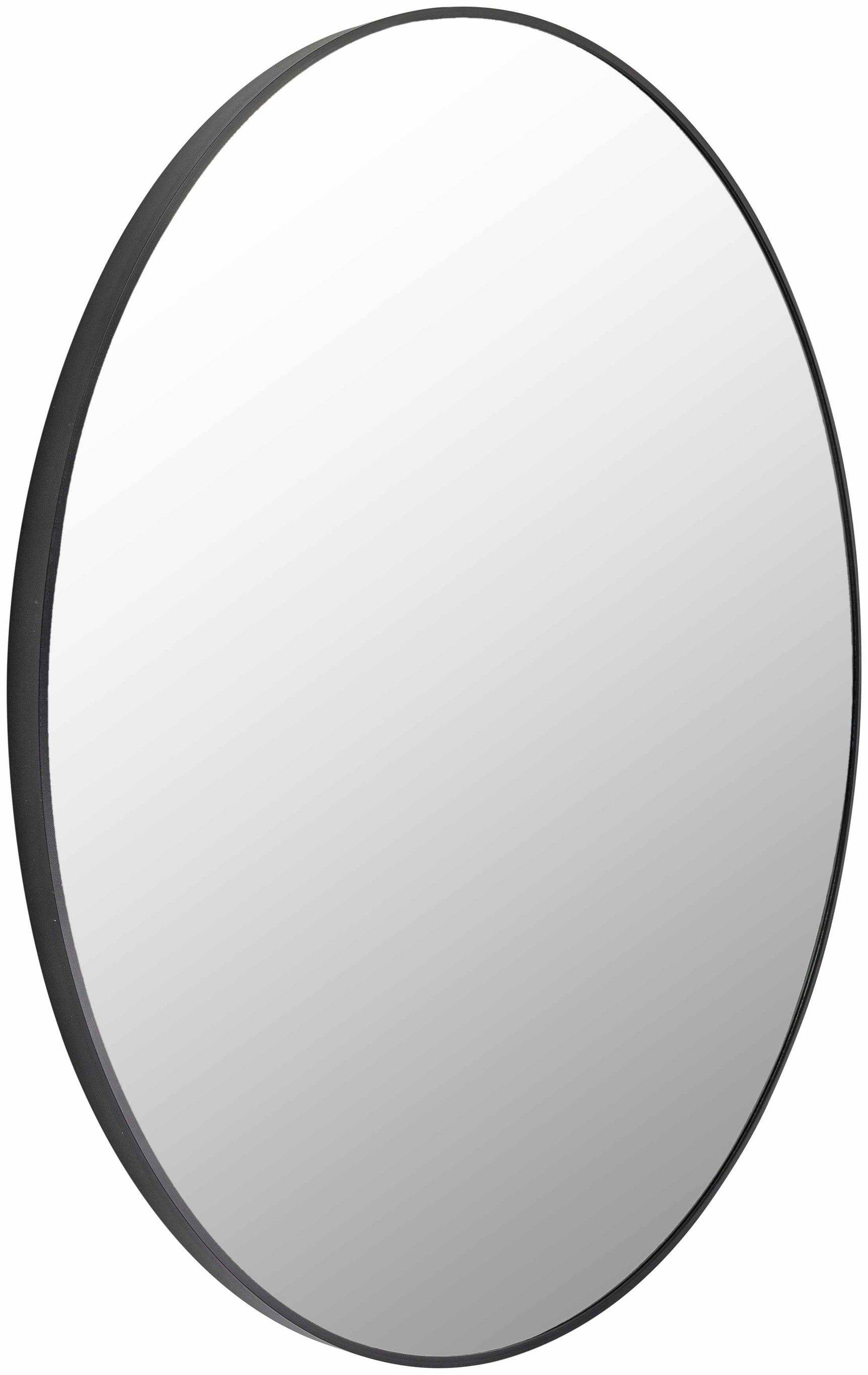 Round Mirror with Black Aluminum Frame - Ornate Home