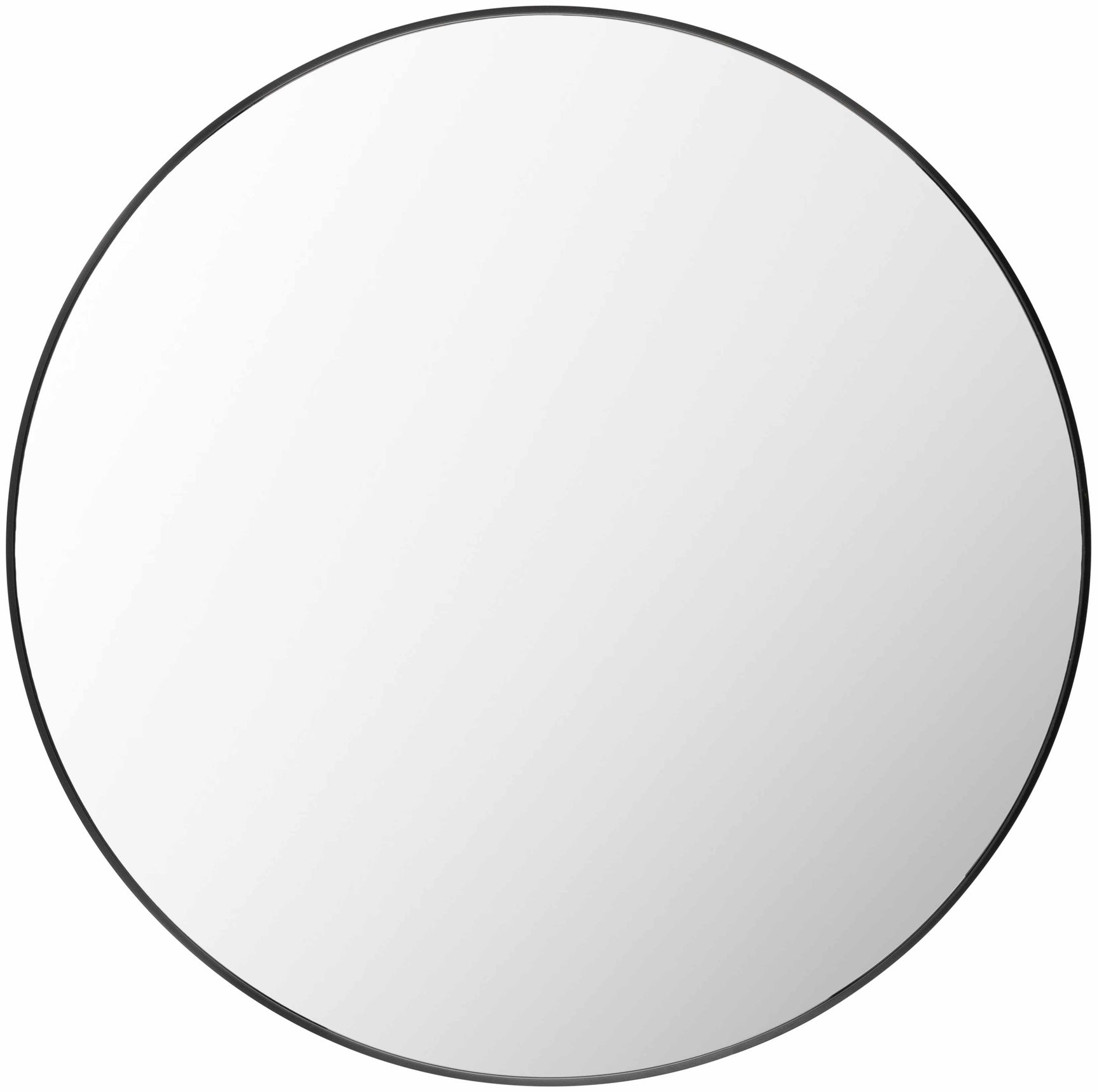 Round Mirror with Black Aluminum Frame - Ornate Home