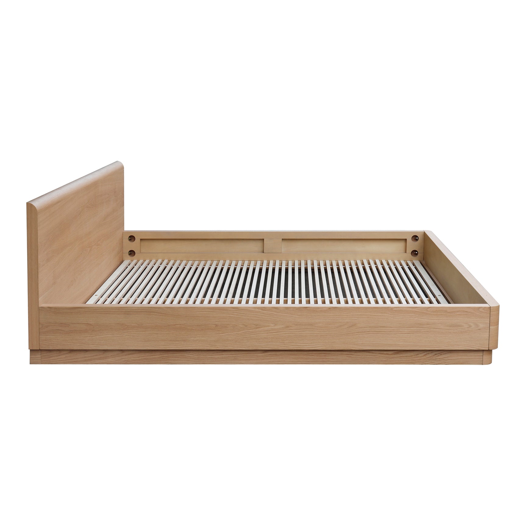 Round Off Light Oak Brown King Bed - Ornate Home