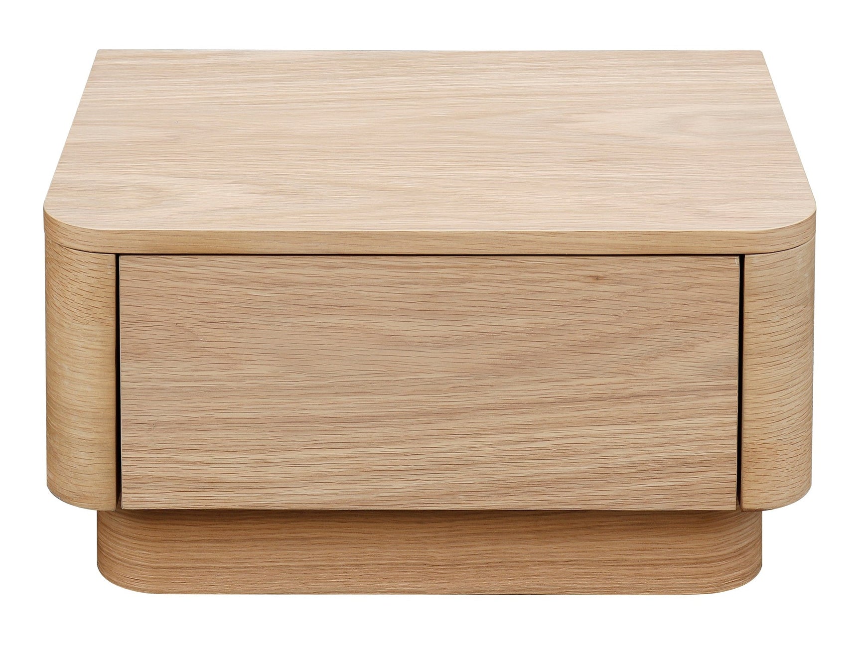 Round Off Light Oak Brown Small Nightstand - Ornate Home