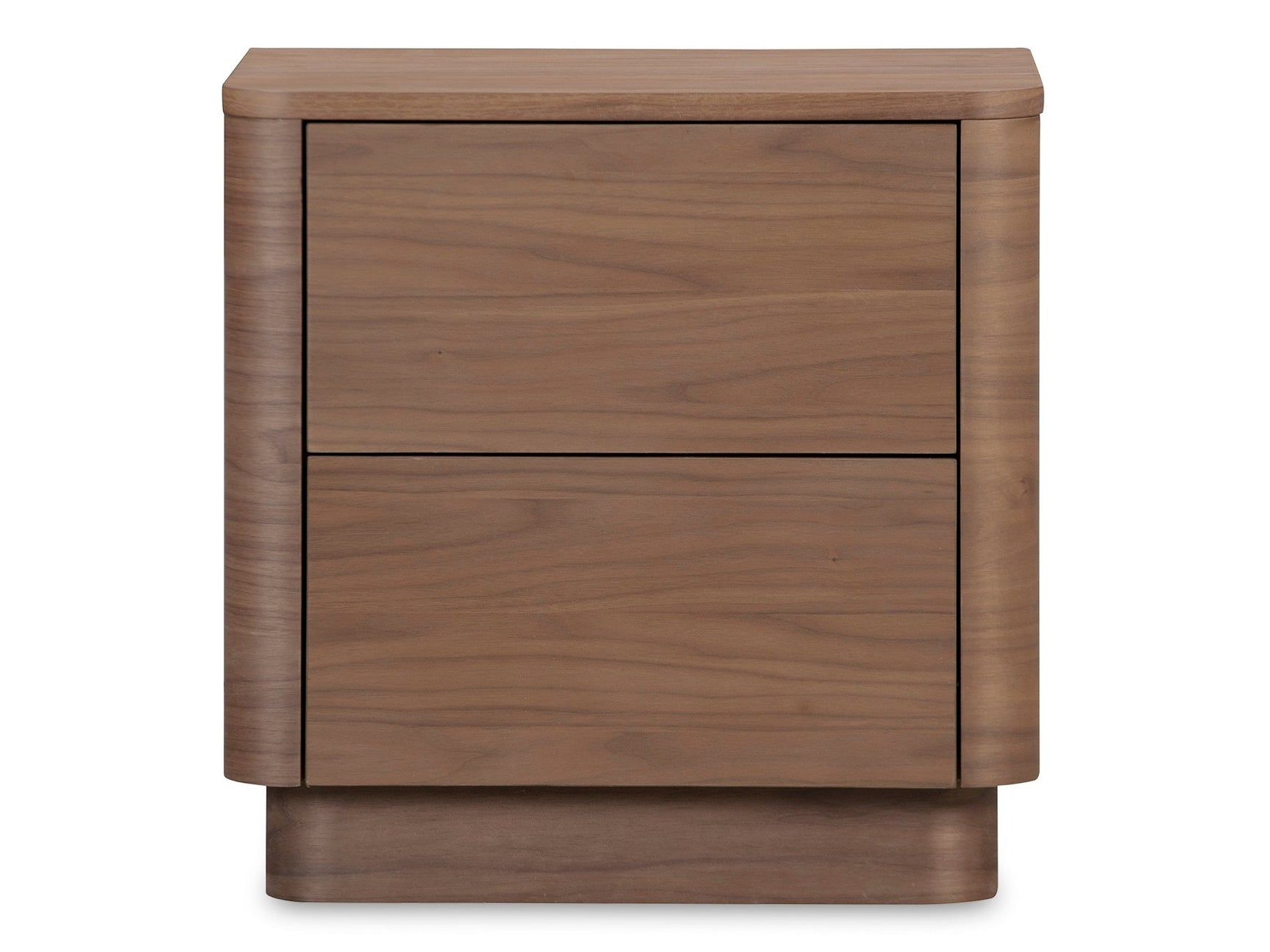 Round Off Walnut Brown Tall Nightstand - Ornate Home