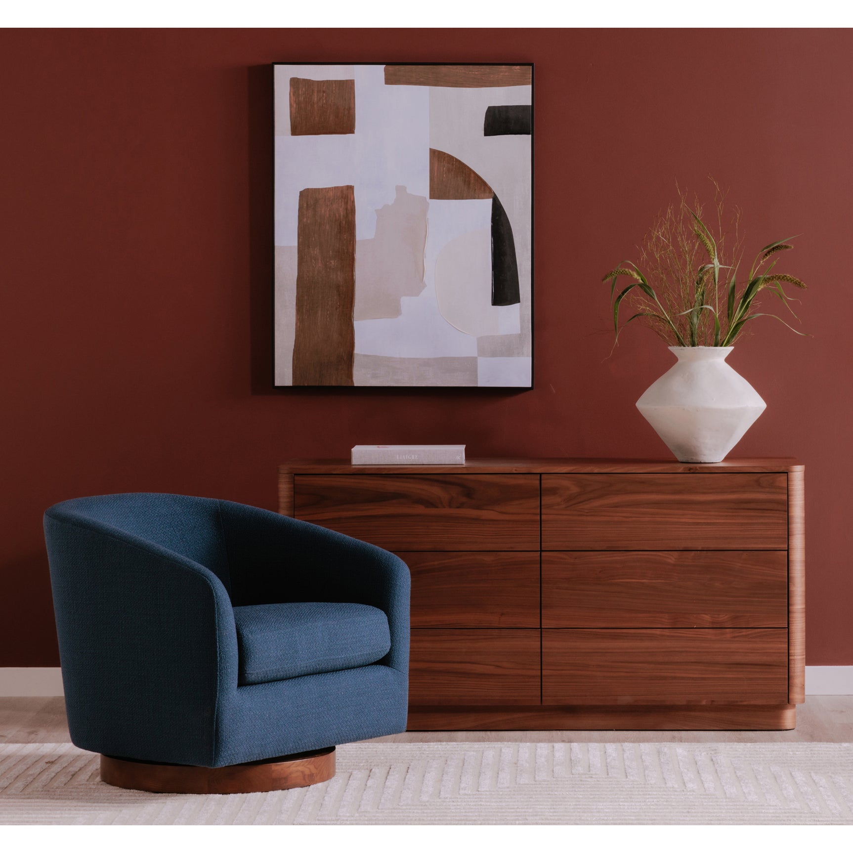 Round Off Walnut BrownDresser - Ornate Home