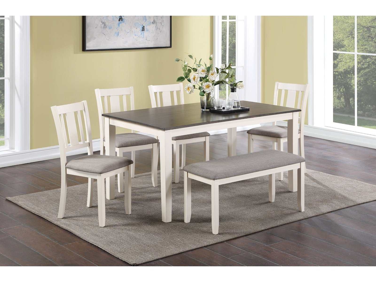 Rowan Chalk & Gray Dining Room Set / 6pc - Ornate Home