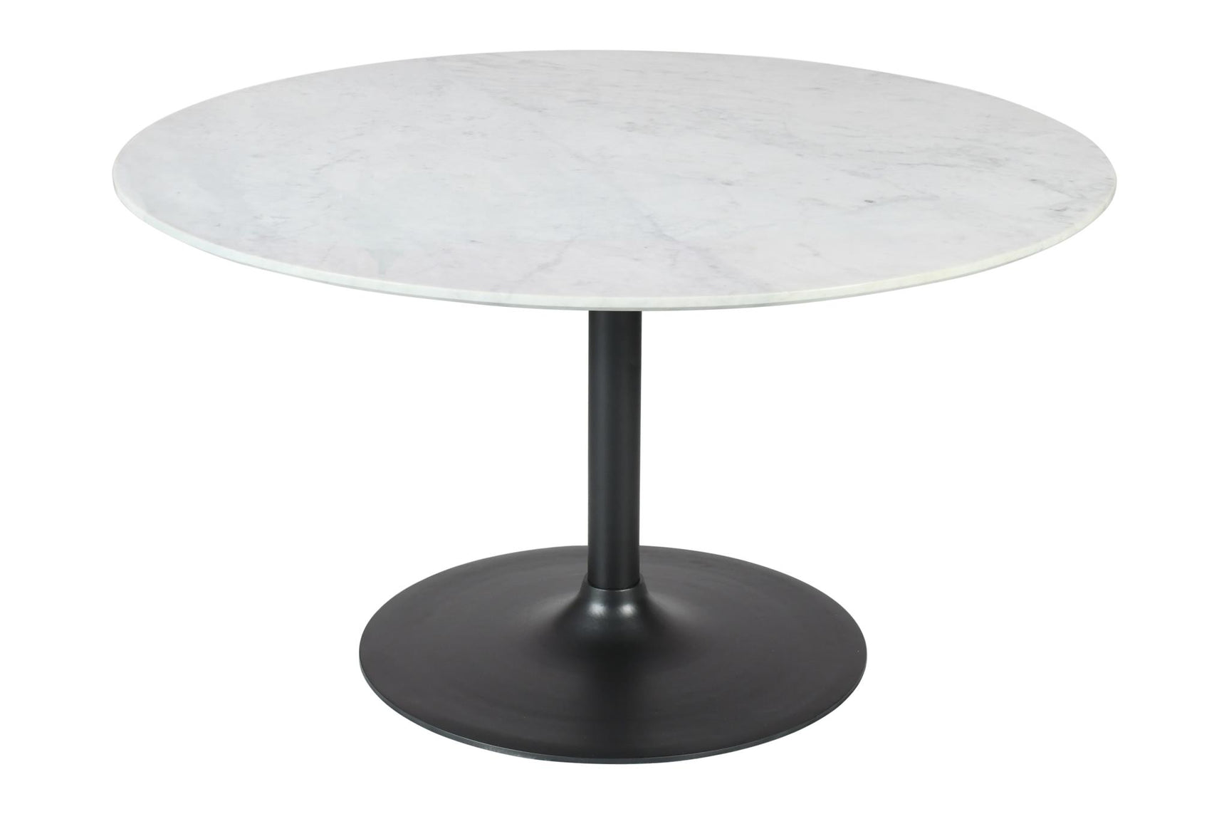 Rowan Gun Metal/Grey 54 Round Marble Dining Table w/ 4 Landon Chairs - Ornate Home