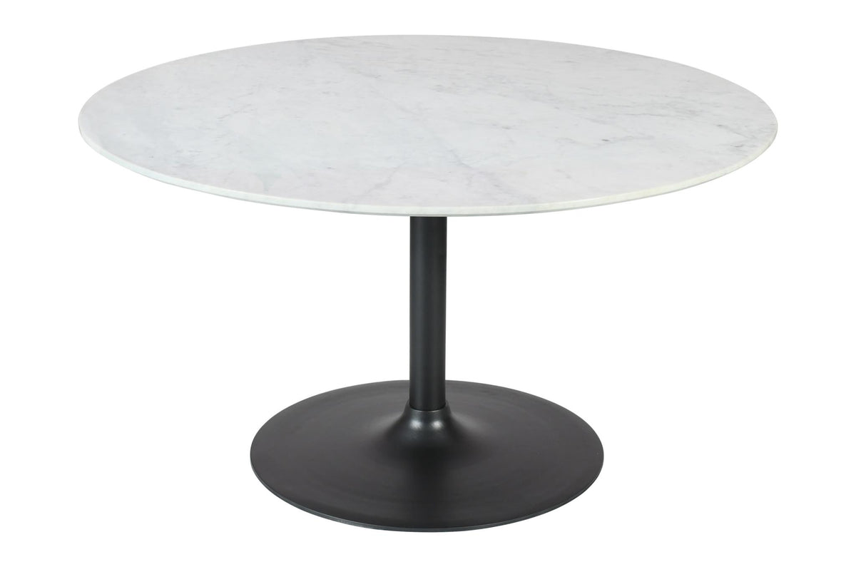 Rowan Gun Metal/Blue 42 Round Marble Dining Table w/ 4 Landon Chairs - Ornate Home