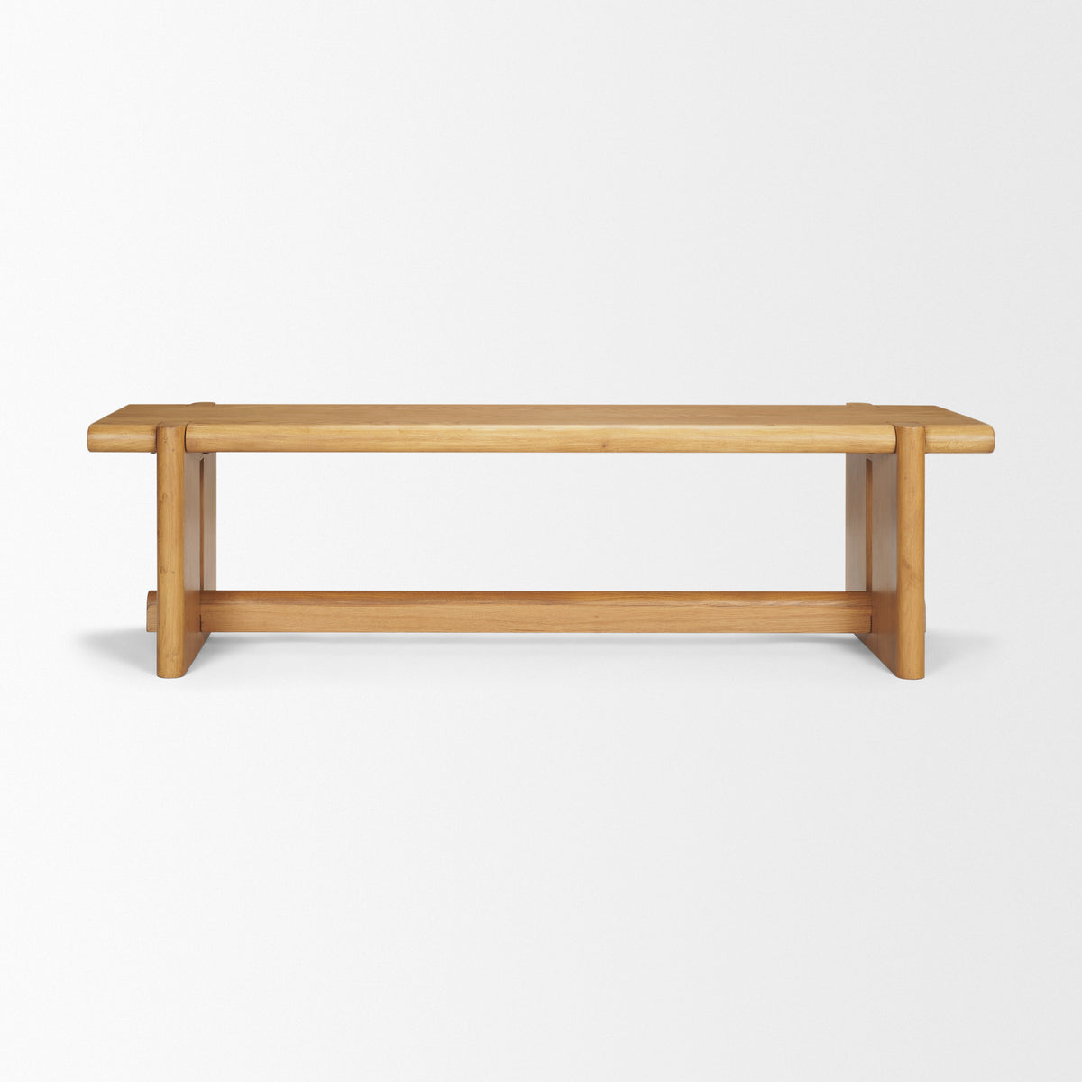 Rowan Light Brown Oak Wood Bench - Ornate Home
