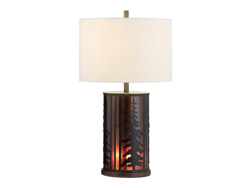 Rowan Oak Amber/Oatmeal Table Lamp - Ornate Home
