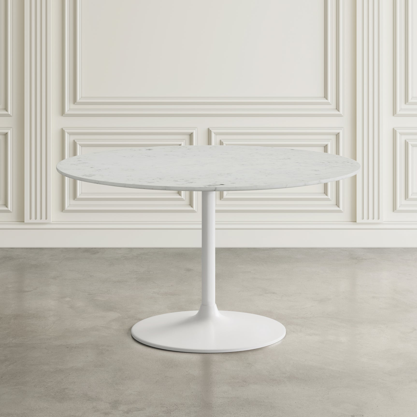 Rowan White 42 Round Marble Dining Table - Ornate Home