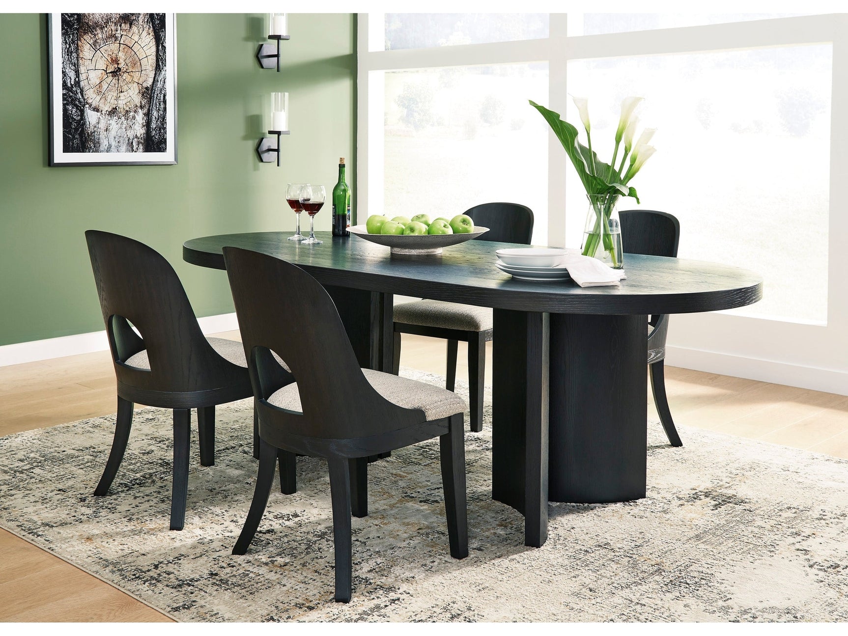 Rowanbeck Black Dining Room Set / 5pc (Online Special Price) - Ornate Home