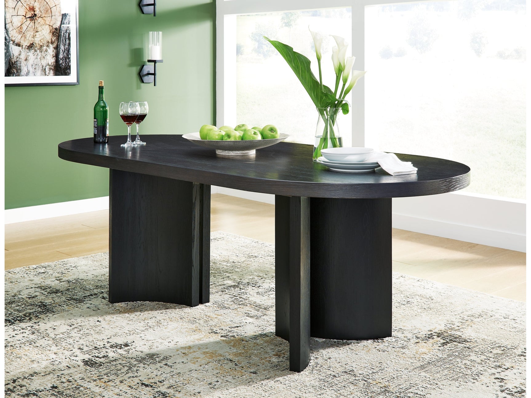 Rowanbeck Black Dining Table (Online Special Price) - Ornate Home