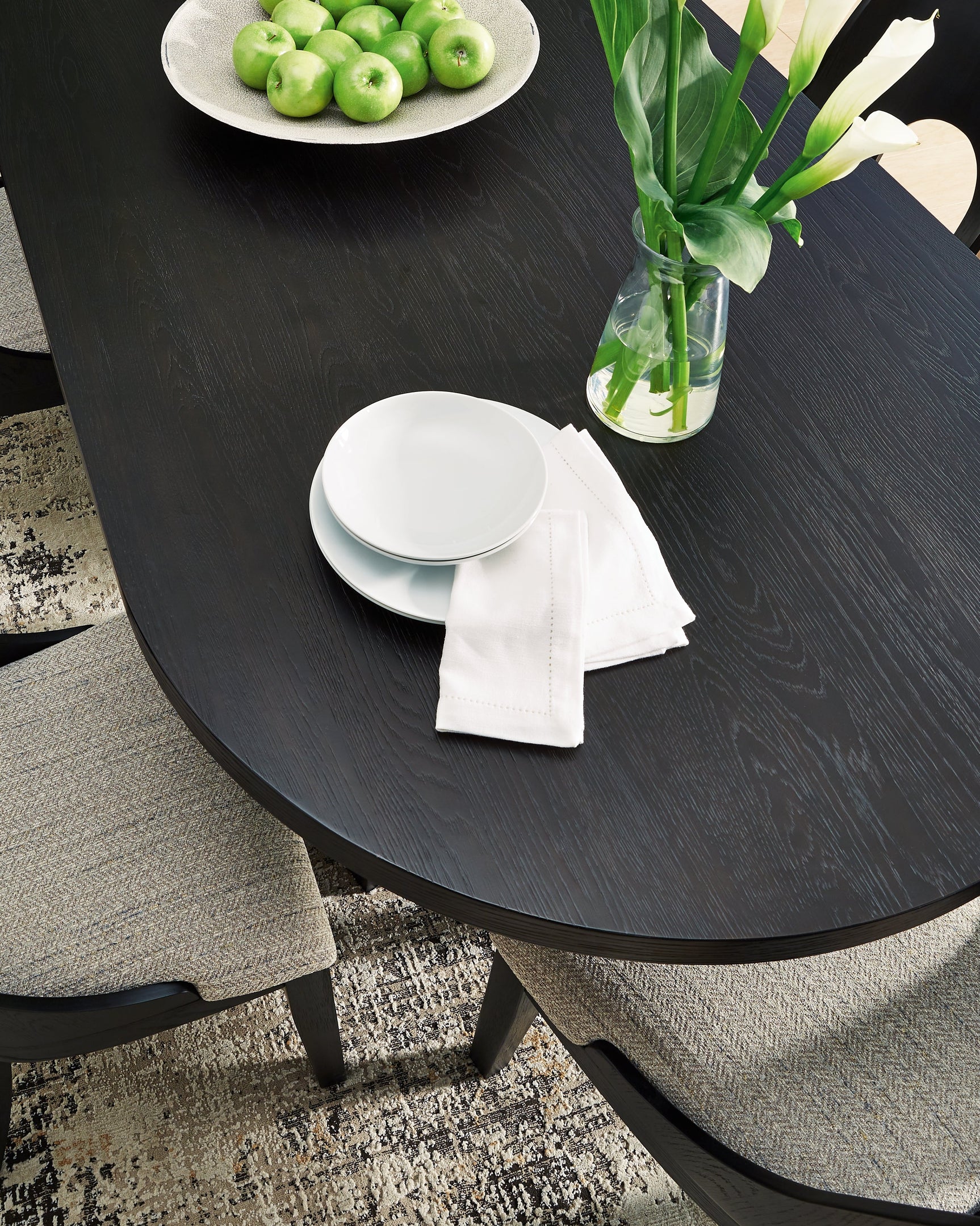 Rowanbeck Black Dining Table - Ornate Home