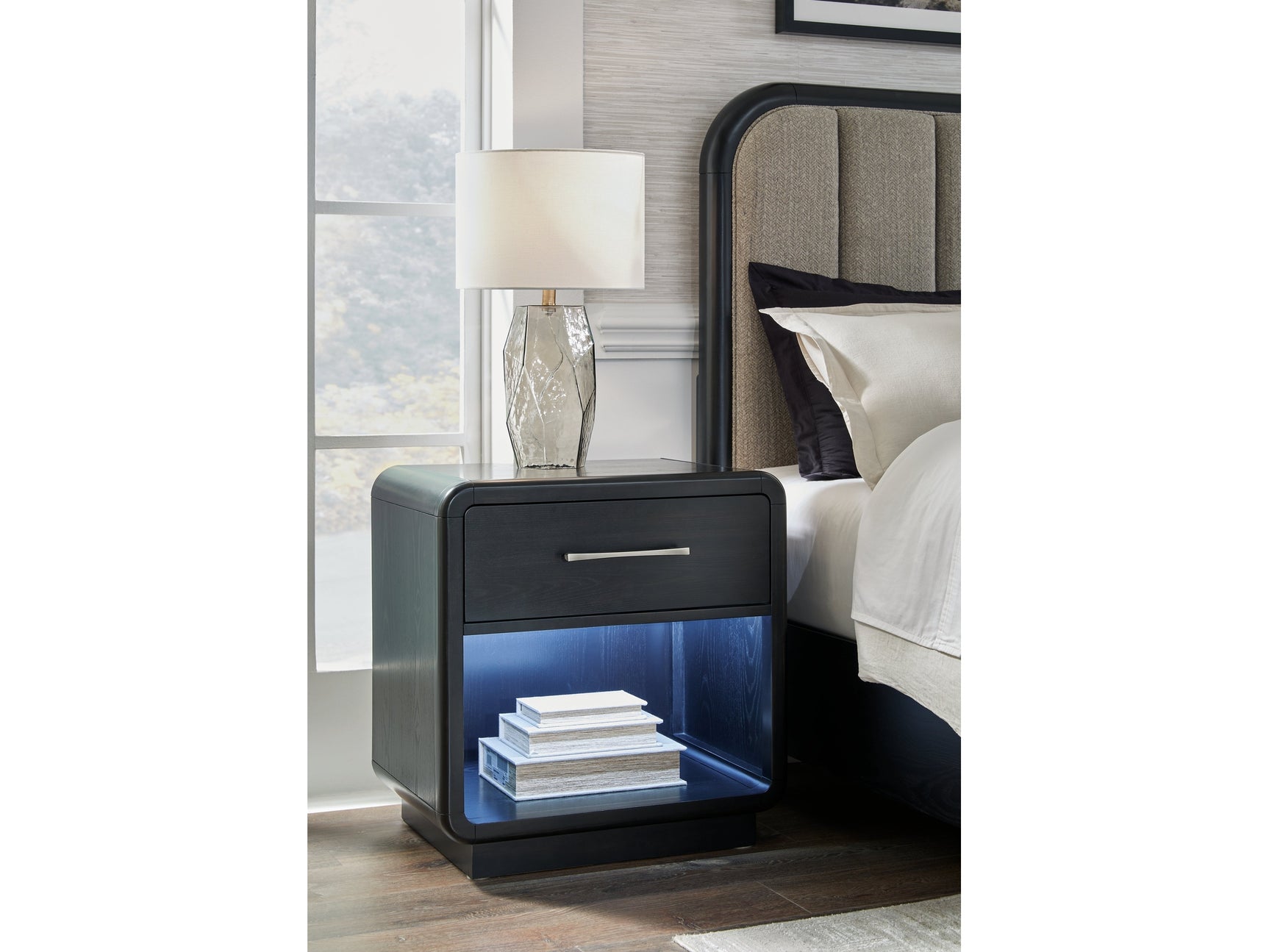 Rowanbeck Black Nightstand (Online Special Price) - Ornate Home