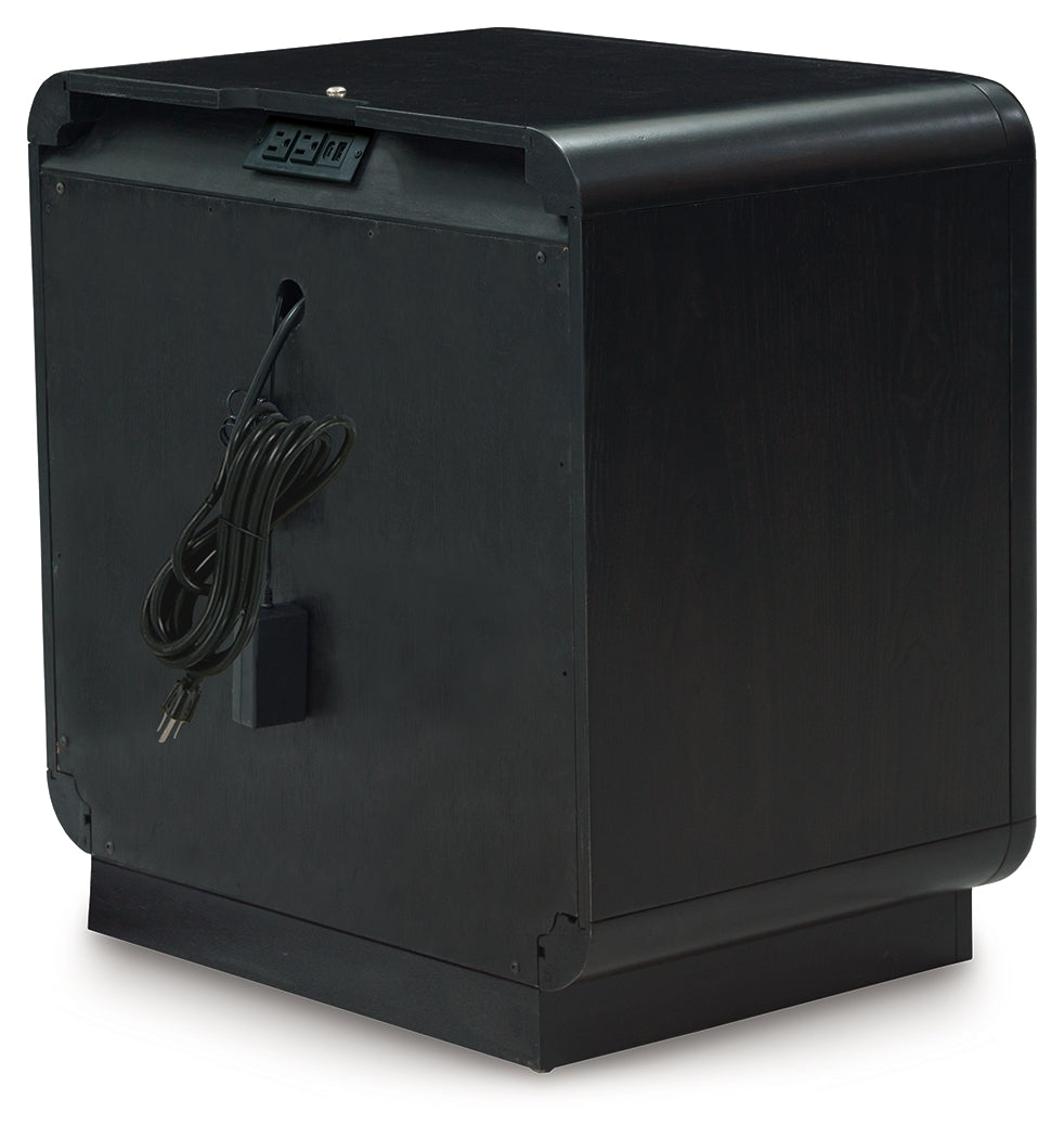 Rowanbeck Gray/Black King Panel Bed, Dresser, Mirror, Chest and Nightstand (Online Special Price) - Ornate Home