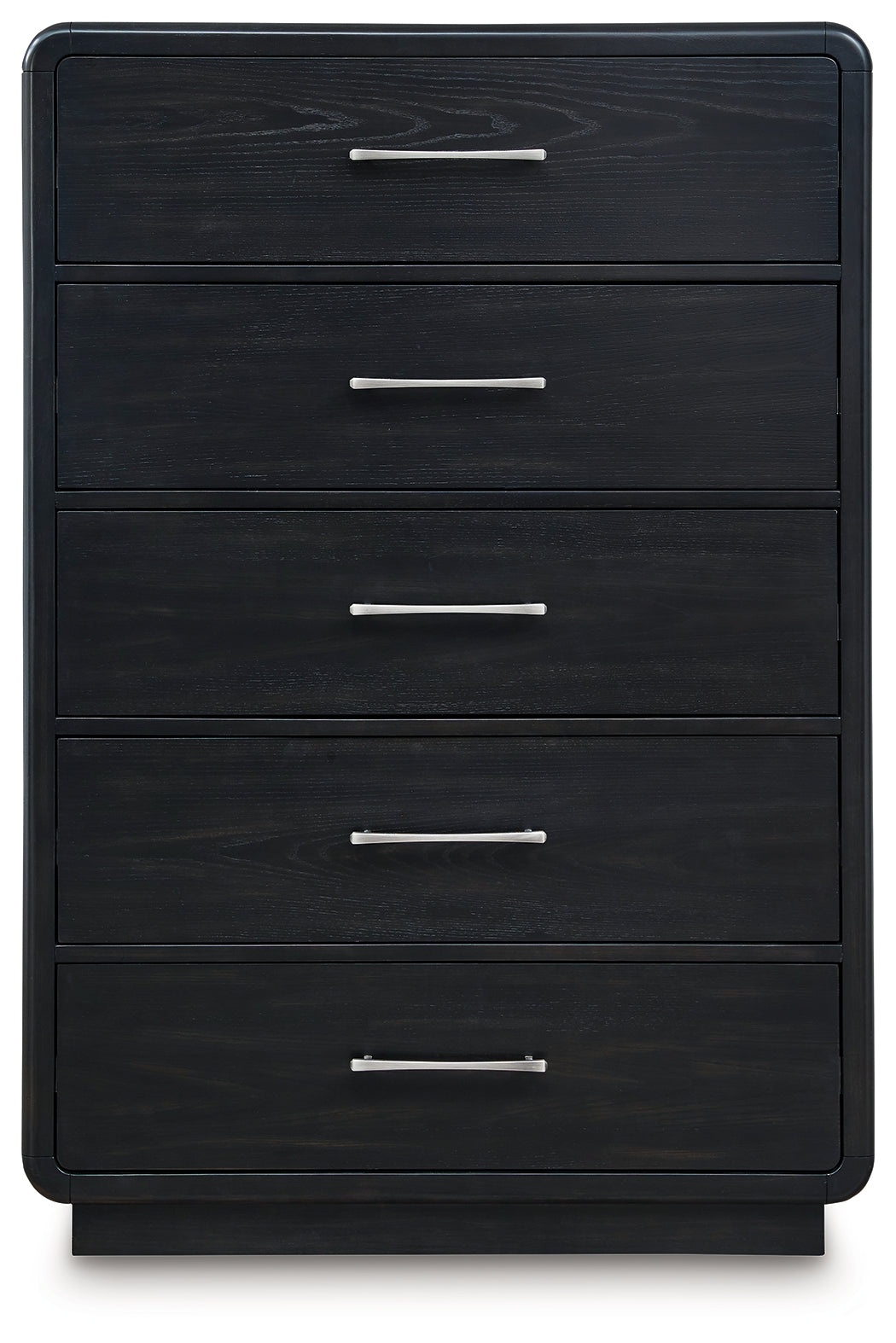 Rowanbeck Gray/Black King Panel Bed, Dresser, Mirror, Chest and Nightstand - Ornate Home