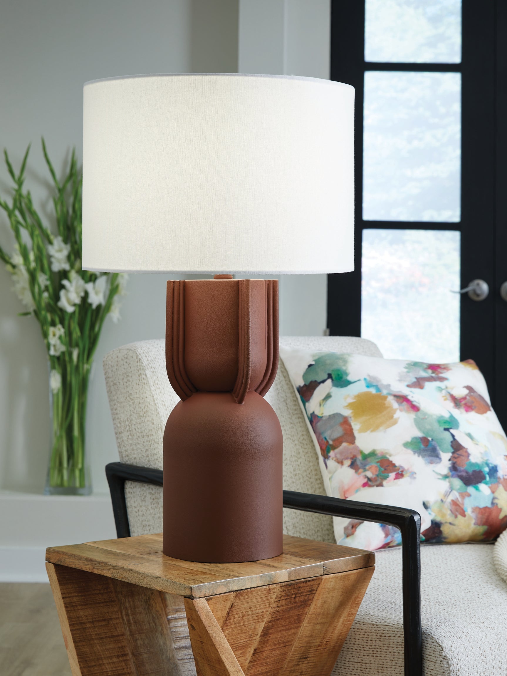 Rowandale Brick Red Table Lamp - Ornate Home