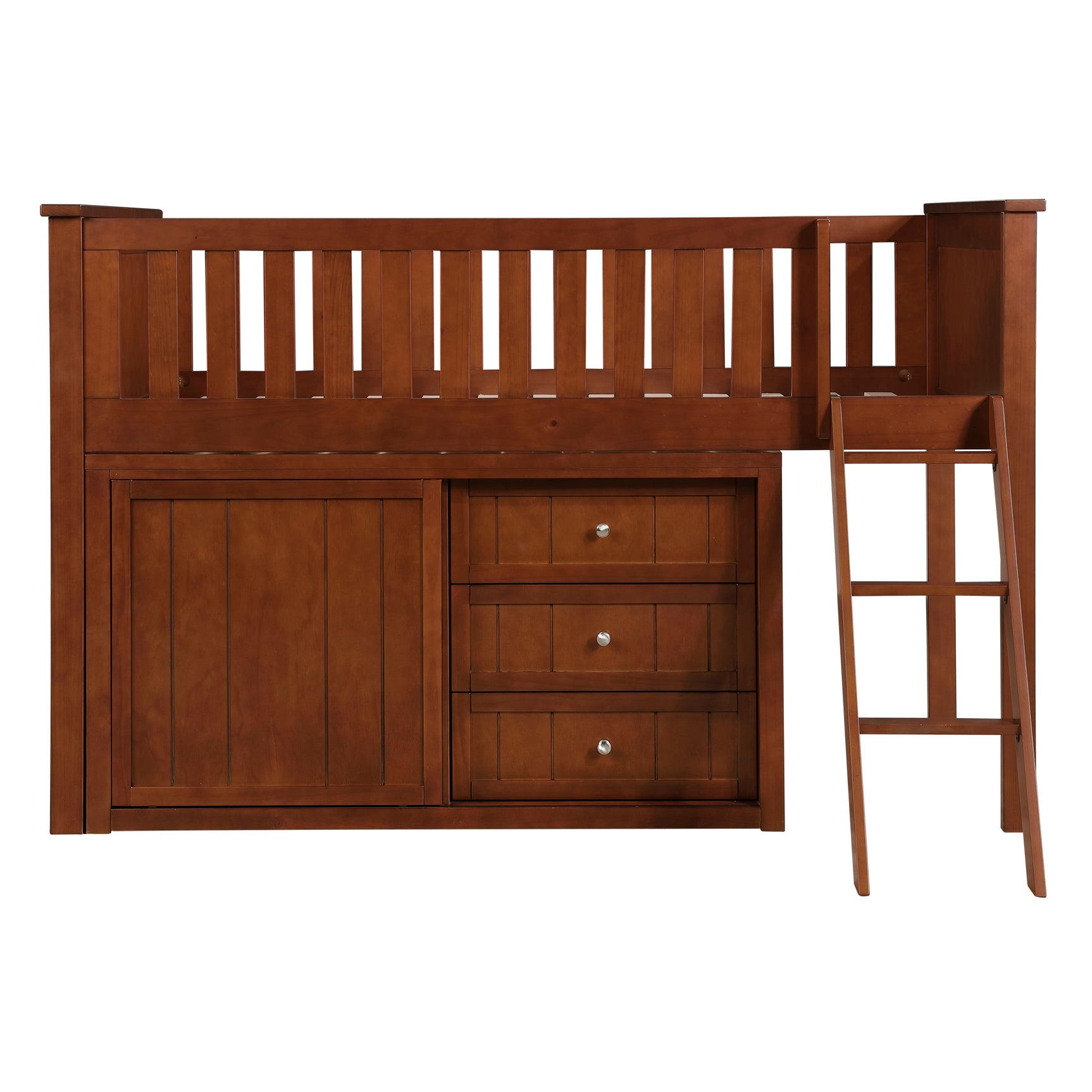 Rowe Dark Cherry Low Loft Bunk with Dresser - Ornate Home