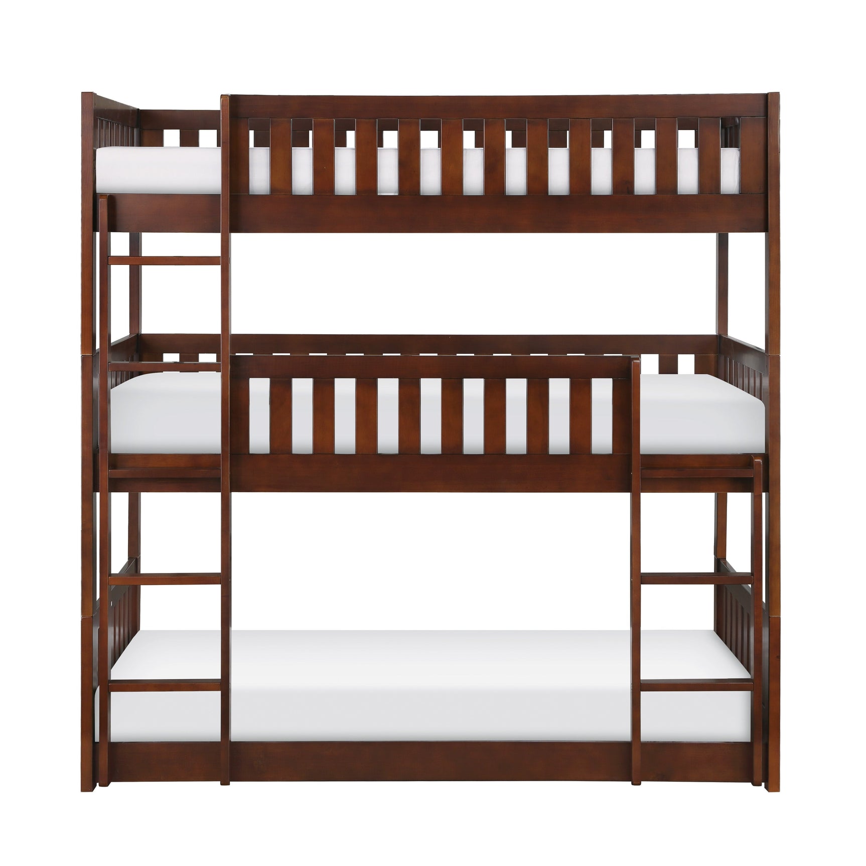 Rowe Dark Cherry Triple Bunk Bed - Ornate Home