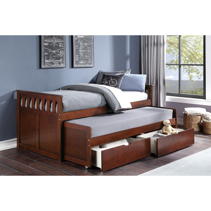 Rowe Dark Cherry Twin/Twin Bed with Storage Boxes - Ornate Home
