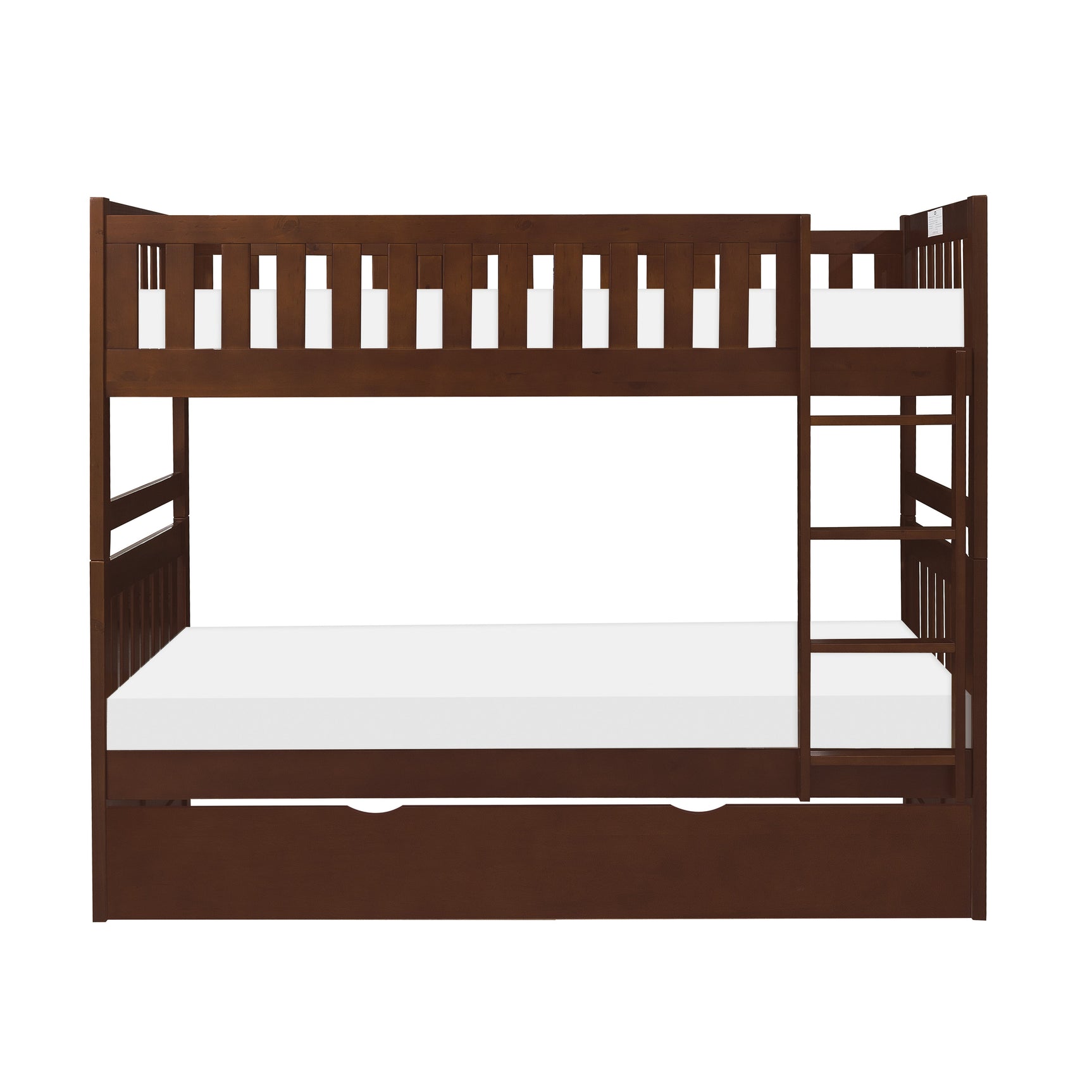 Rowe Dark Cherry Twin/Twin Bunk Bed with Twin Trundle - Ornate Home
