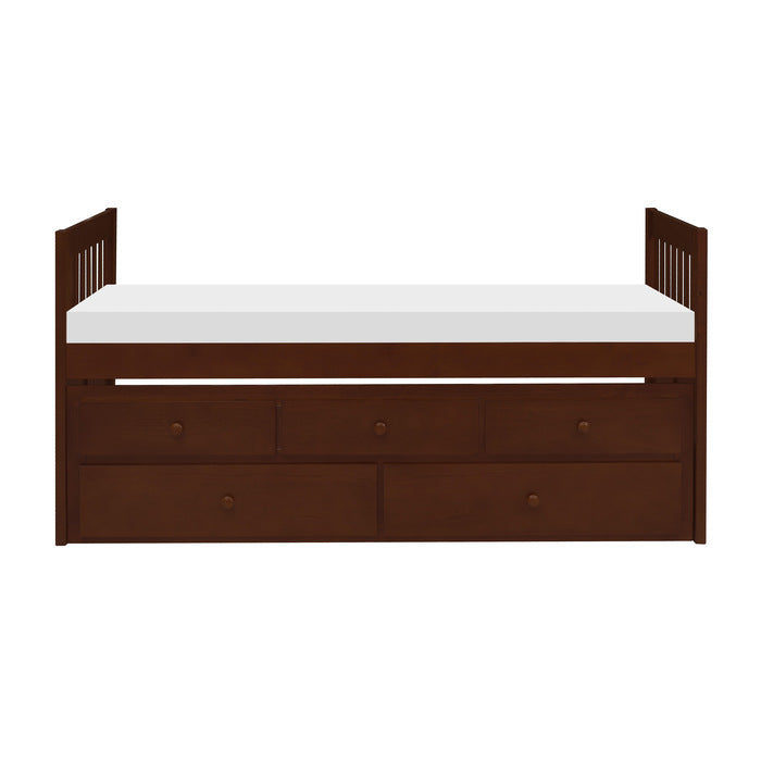 Rowe Dark Cherry Twin/Twin Trundle Bed - Ornate Home