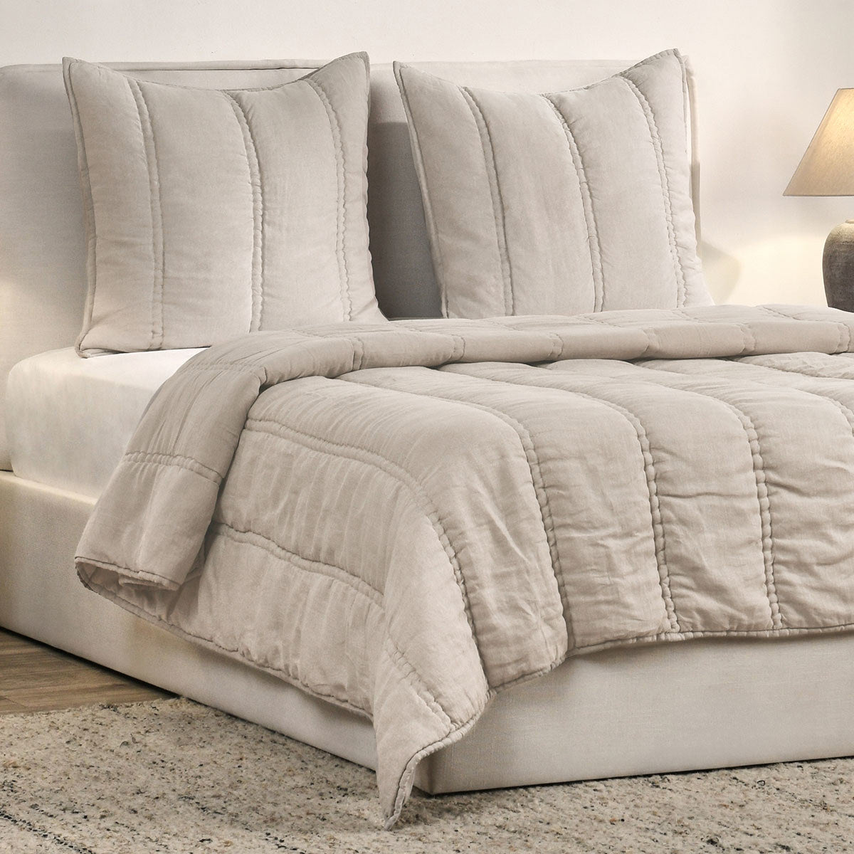 Rowen Taupe Quilt Collection - Ornate Home