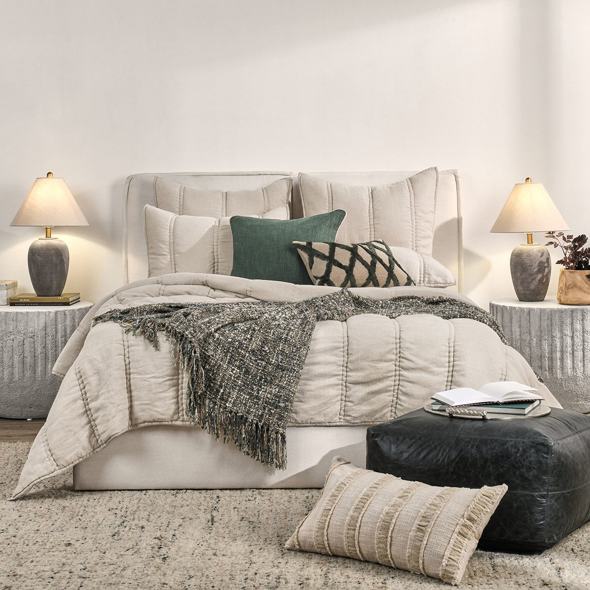Rowen Taupe Quilt Collection - Ornate Home