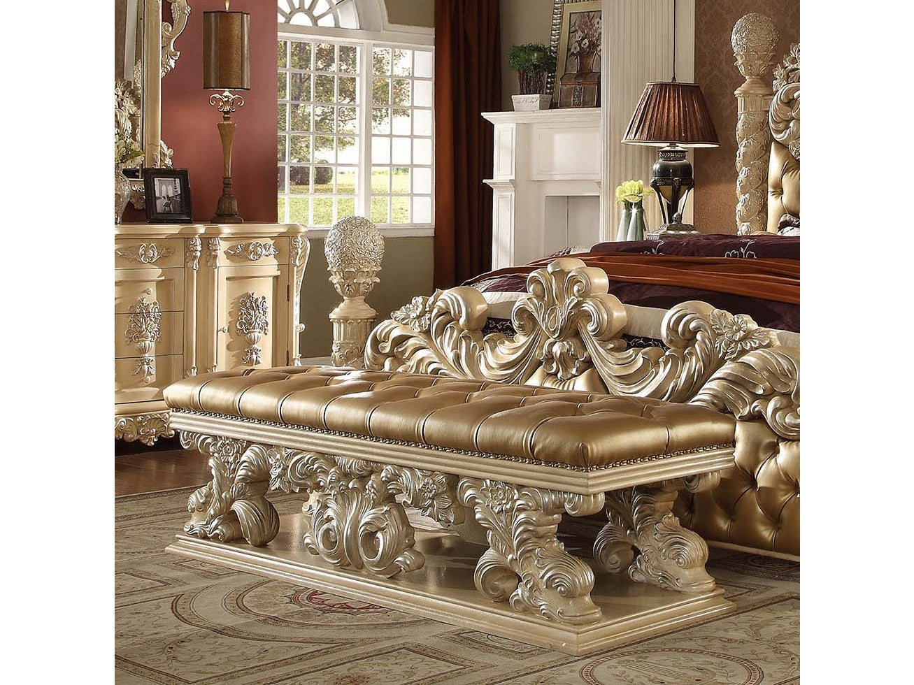 Rowena Pickle Frost Bench / HD-7266 - Ornate Home
