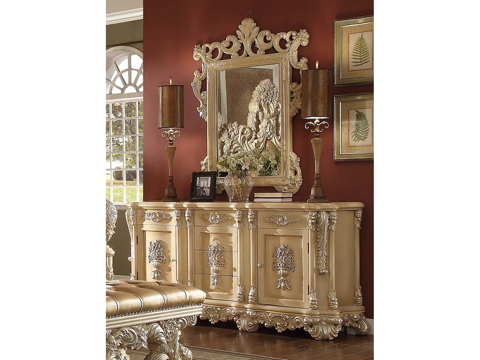 Rowena Pickle Frost Dresser / HD-7266 - Ornate Home