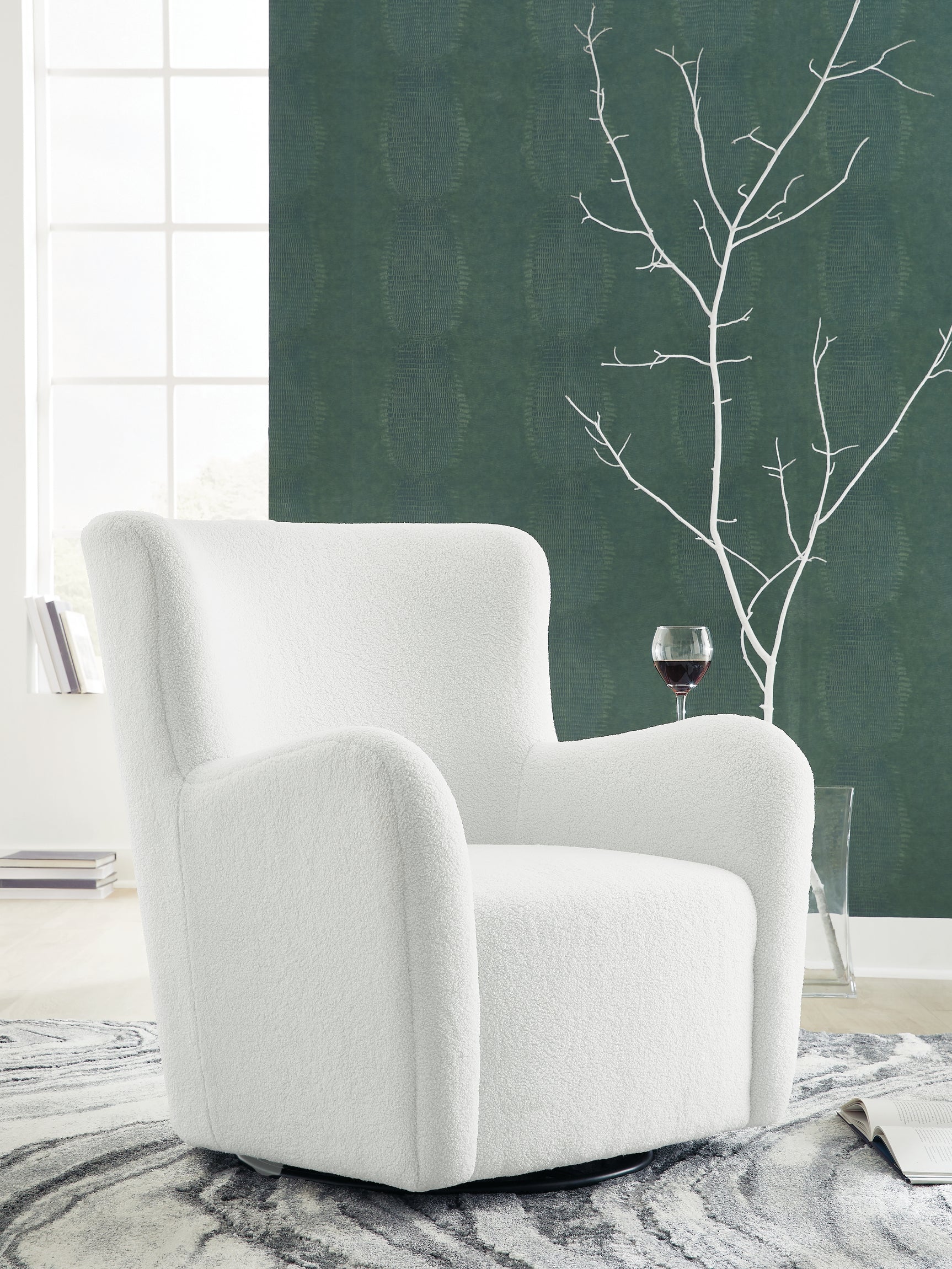 Rowenburg Cream Swivel Glider Accent Chair (Online Special Price) - Ornate Home