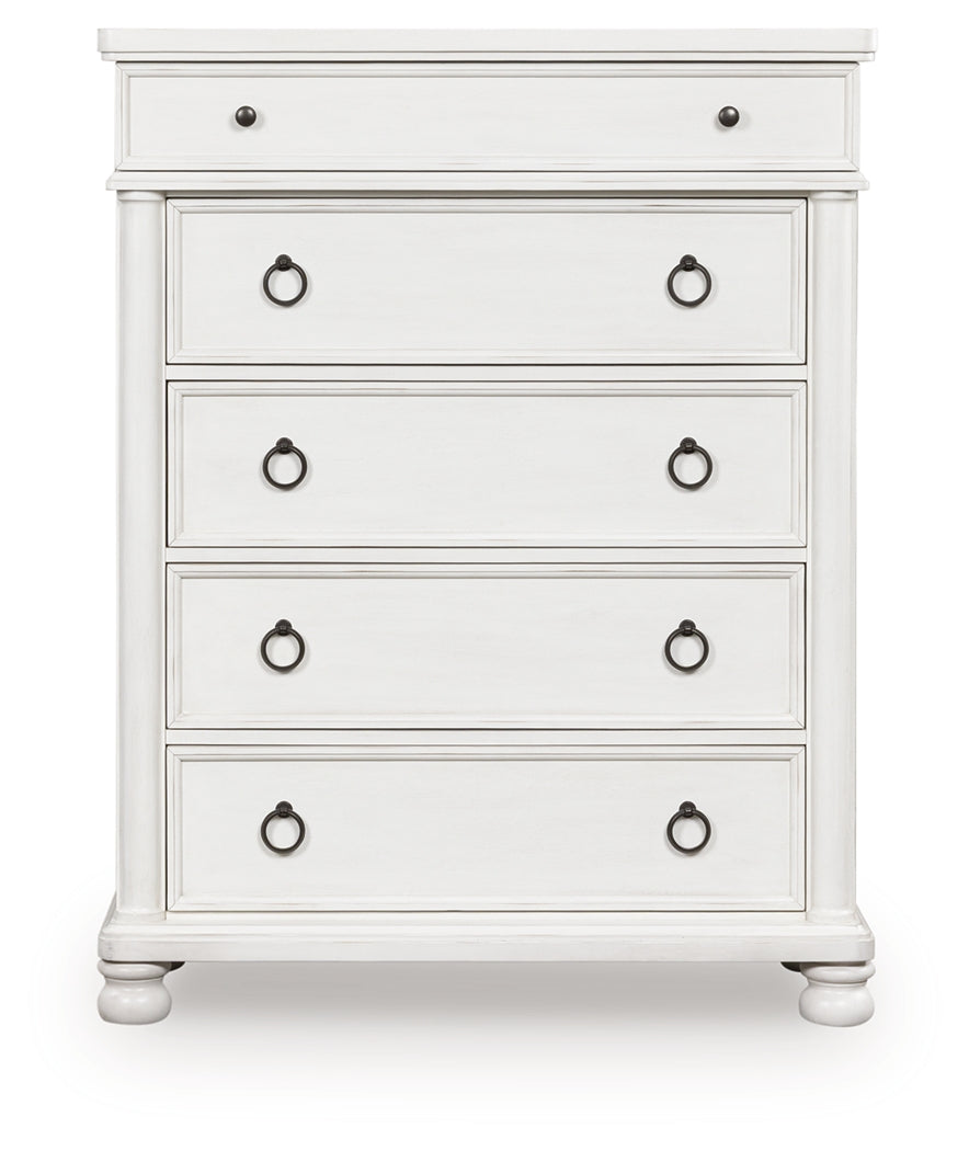Rowlenstown Antique White Five Drawer Chest (Online Special Price) - Ornate Home