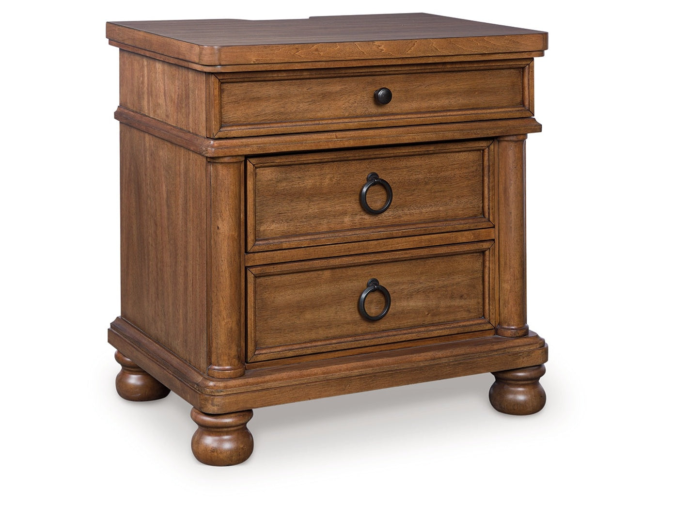 Rowlenstown Brown Three Drawer Night Stand (Online Special Price) - Ornate Home