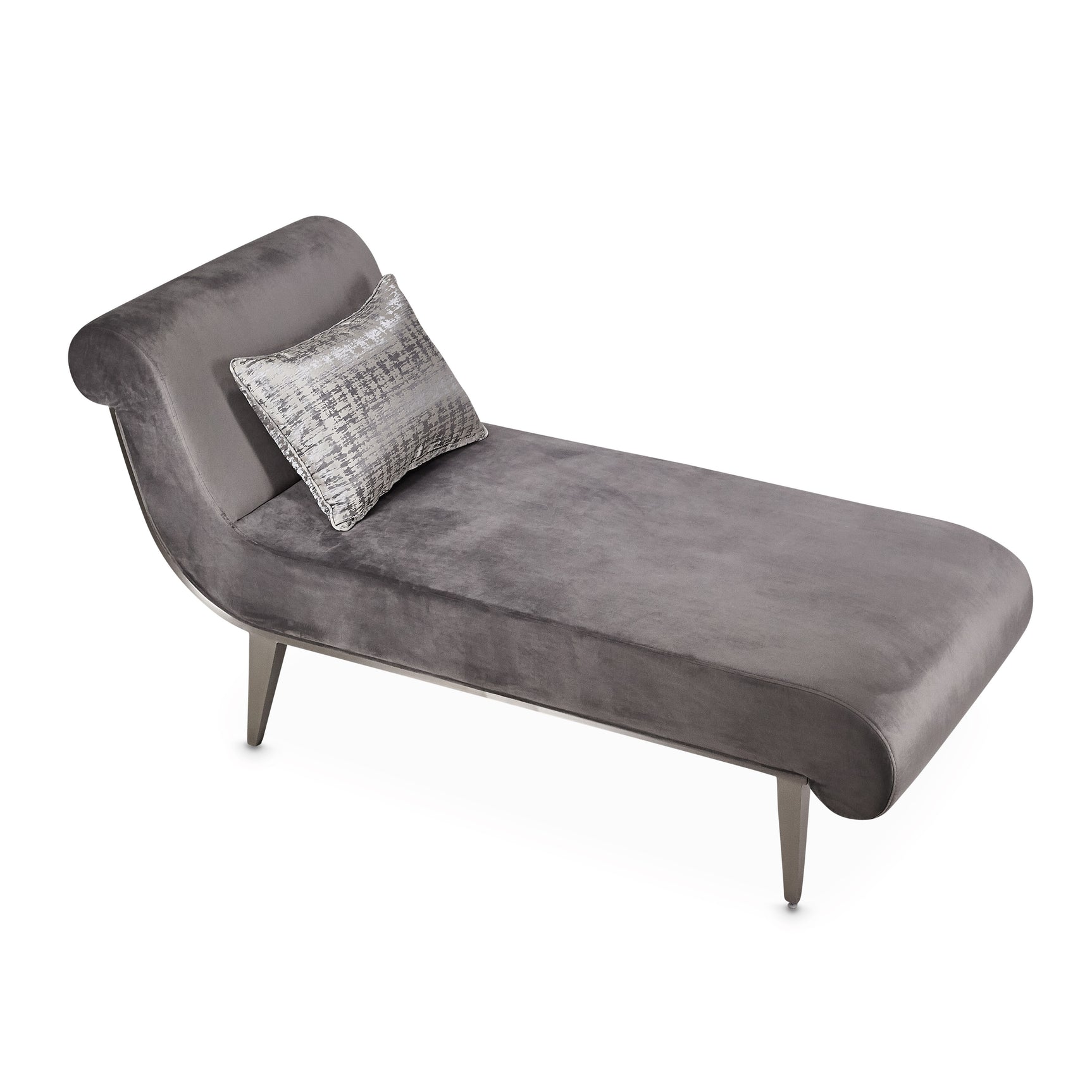 Roxbury Park Gray Pearl Velvet Chaise - Ornate Home