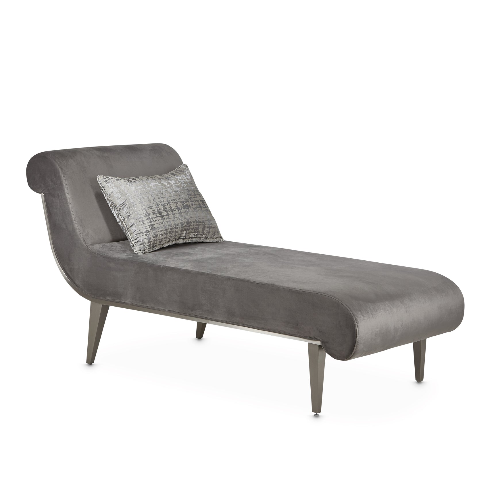 Roxbury Park Gray Pearl Velvet Chaise - Ornate Home