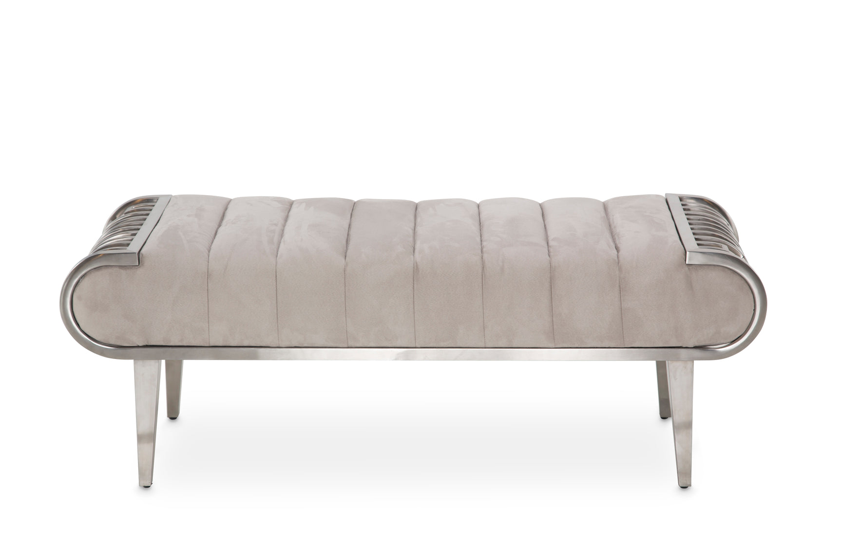 Roxbury Park Stainless Steel/Cement Tufted Bench - Ornate Home