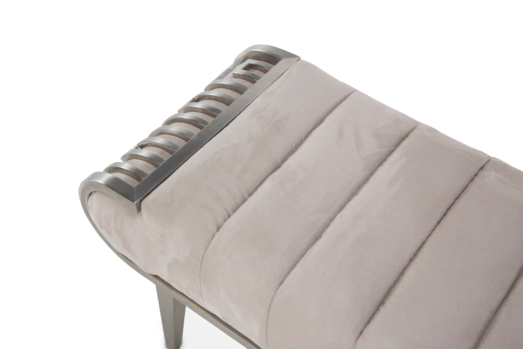 Roxbury Park Stainless Steel/Cement Tufted Bench - Ornate Home