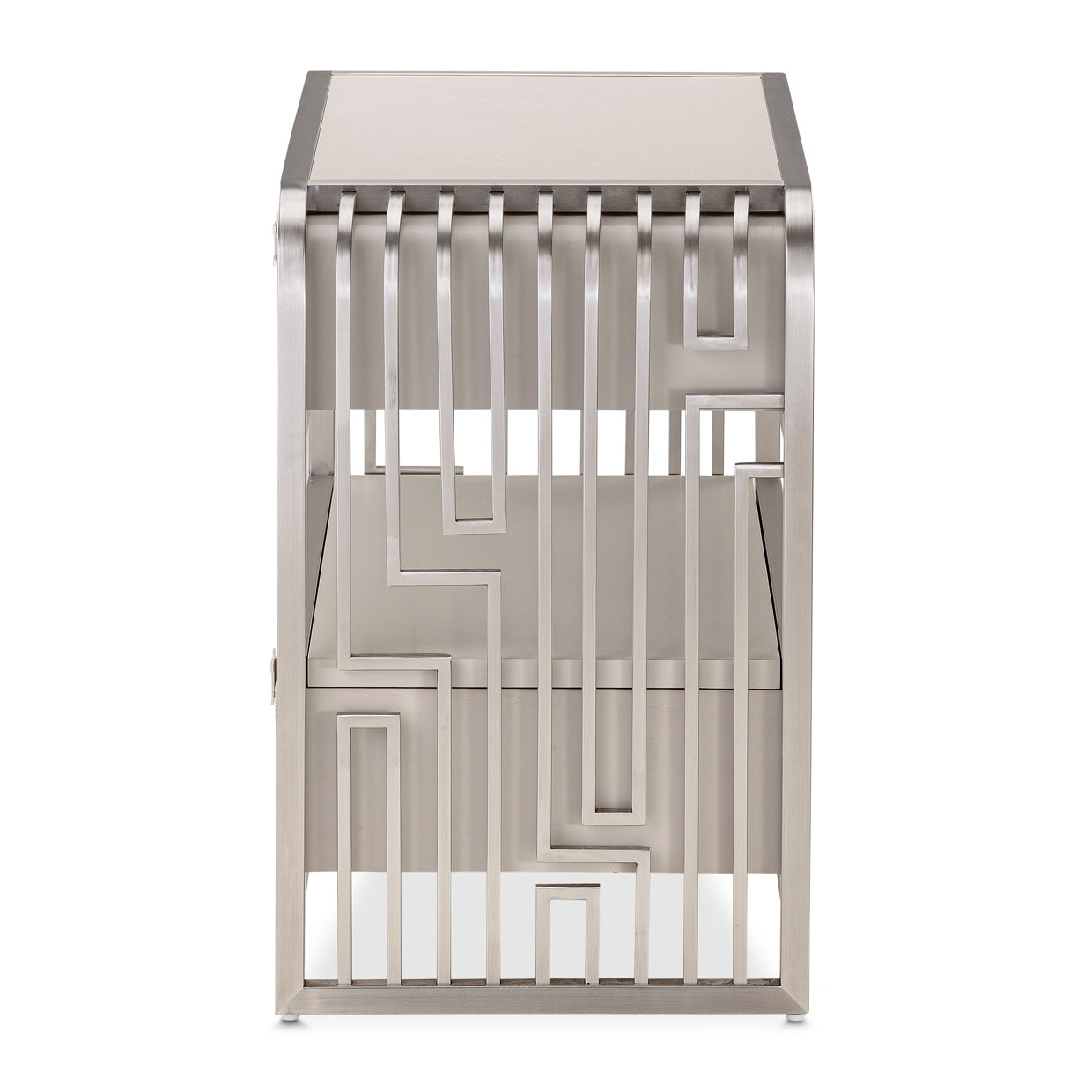 Roxbury Park Stainless Steel Metal Nightstand - Ornate Home