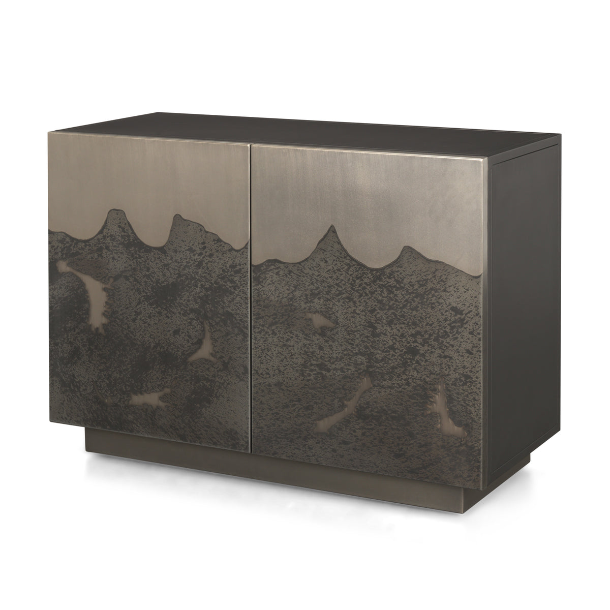 Roxdale Black/Gray Acid Washed Iron Metal Accent Cabinet - Ornate Home