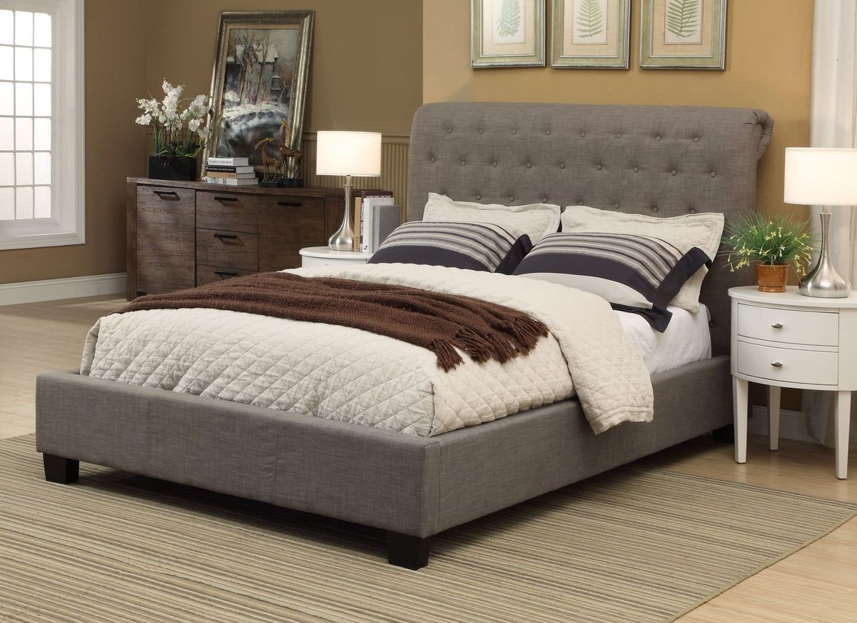 Royal Dolphin Linen California King Tufted Platform Bed - Ornate Home