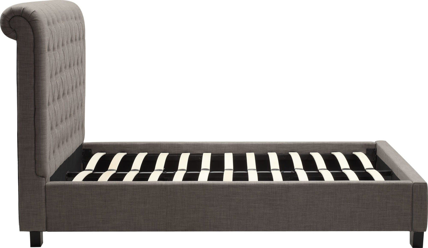 Royal Dolphin Linen Queen Tufted Platform Bed - Ornate Home