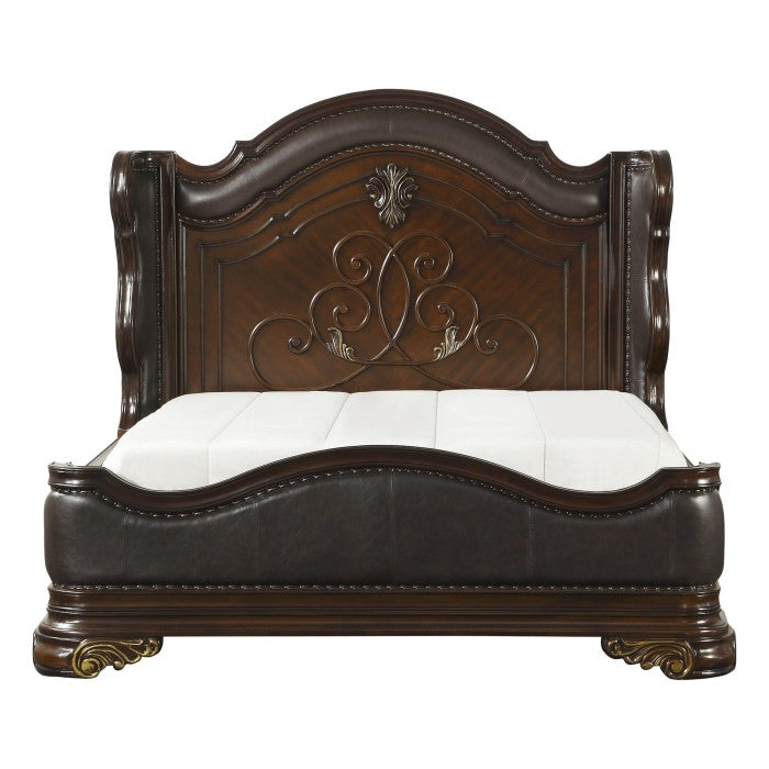Royal Highlands Dark Cherry Queen Bed - Ornate Home